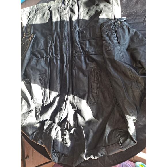 Comint mens black leather jacket winter coat size XL - Picture 2 of 9